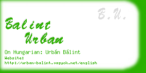 balint urban business card